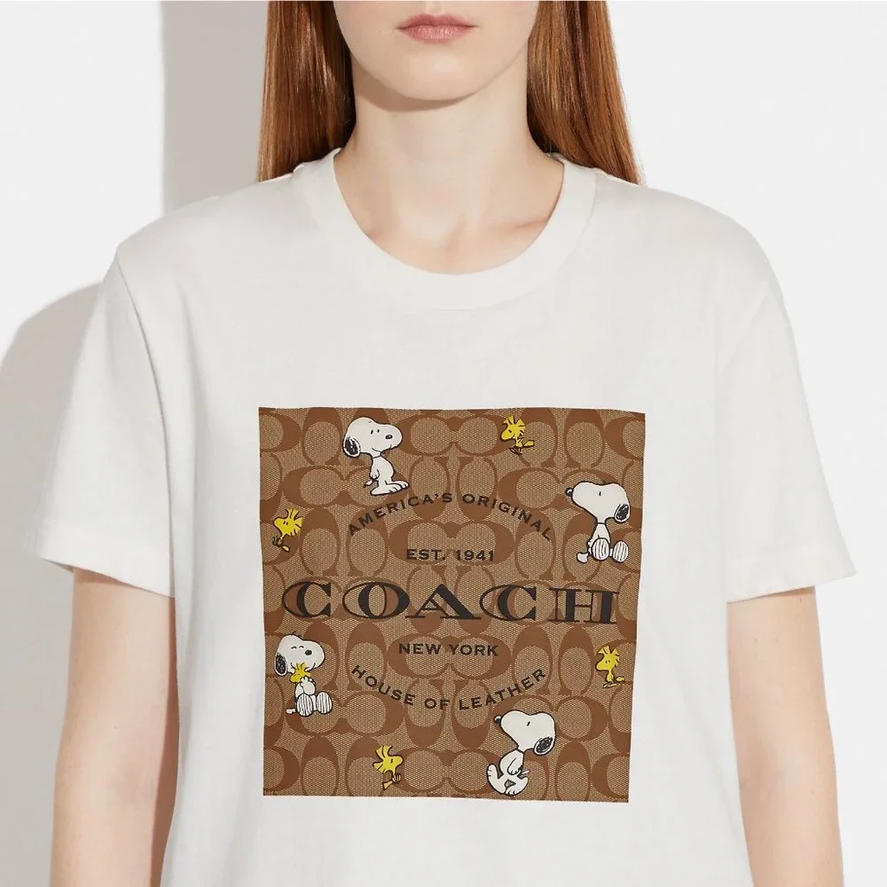 コーチ COACH×PEANUTS 2022 コラボTシャツ　Lサイズ02 Coach | Tops | Coach X Peanuts Signature Snoopy T Shirt | Poshmark